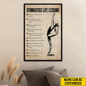 Personalized Gymnastics Life Lessons Poster- Gift For Gymnastics Lovers