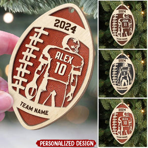 2024 New Release Custom Football Player-Personalized Wooden Ornament-Football Fan Gift