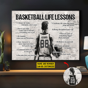 Personalized Basketball Life Lessons Poster-Gift For Basketball Lover