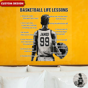 Personalized Basketball Life Lessons Decal - Gift For Basketball Lovers