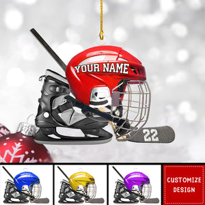 Personalized Hockey Helmet Christmas Ornament Gift For Hockey Lovers-2024 New Release