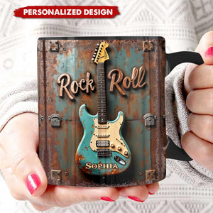 Rock & Roll-Personalized Guitar Accent Mug