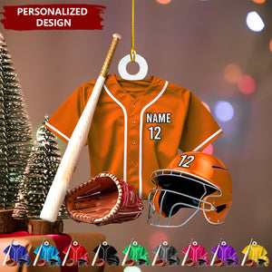 Personalized Name Number Baseball Christmas Ornaments-Gifts For Baseball Lovers-2024 New Release