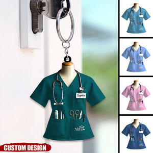 Personalized Nurse Uniform Keychain