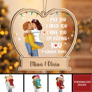 2024 New Release Christmas Couple Forever Yours - Gift For Couples - Personalized 2-Layered Mix Ornament