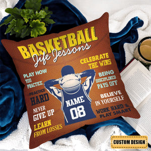 Personalized Basketball Life Lessons Pillow-Gift For Basketball Player