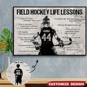 Personalized Field Hockey Life Lessons Poster-Gift For Field Hockey Lovers