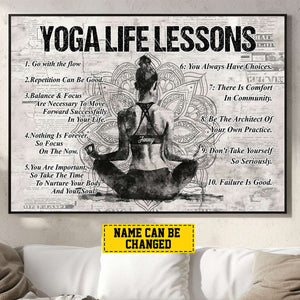 Personalized Yoga Life Lessons Poster-Gift For Yoga Lovers