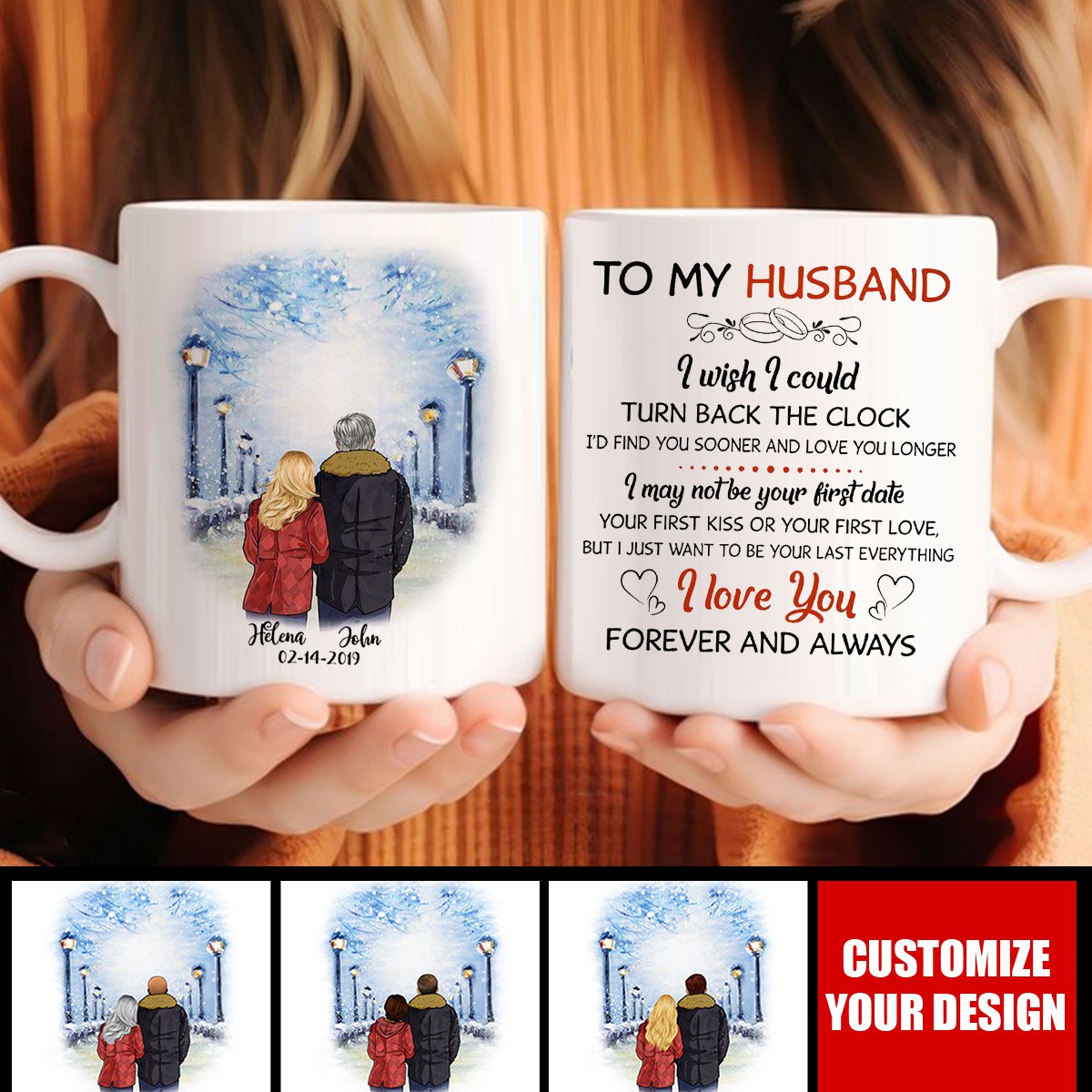 To My Husband I Wish I Could Turn Back The Clock Street Personalized  Mug, Anniversary Gifts, Customized Gift ForHim