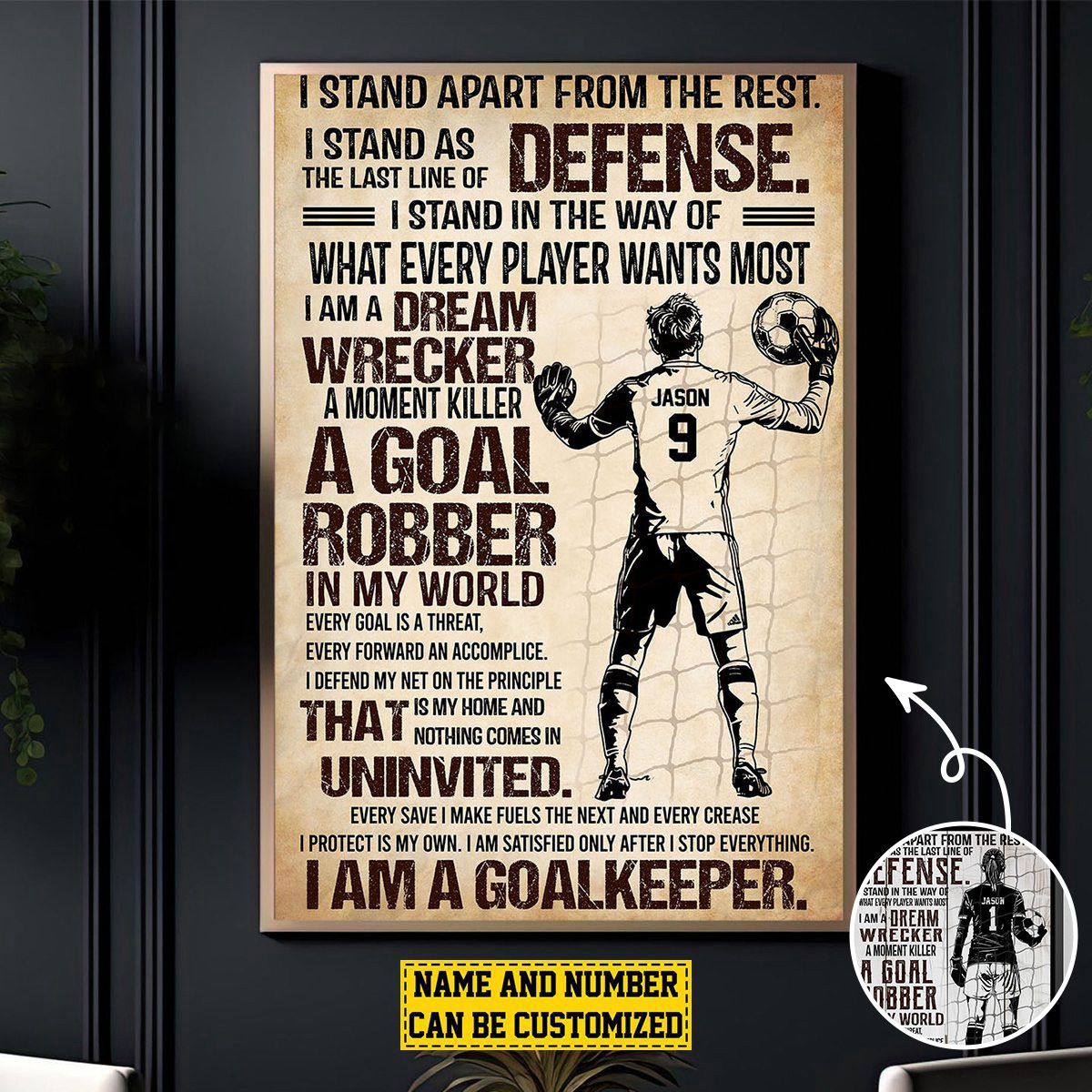 I Am A Goalkeeper, Personalized Goalkeeper Poster, Poster Gift For Goalkeeper Lovers