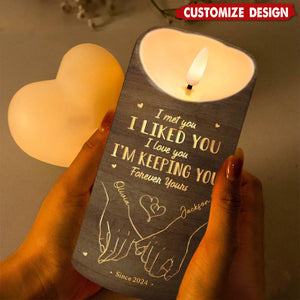 Love Is A Flame That Never Goes Out - Couple Personalized LED Candle - Gift For Couple