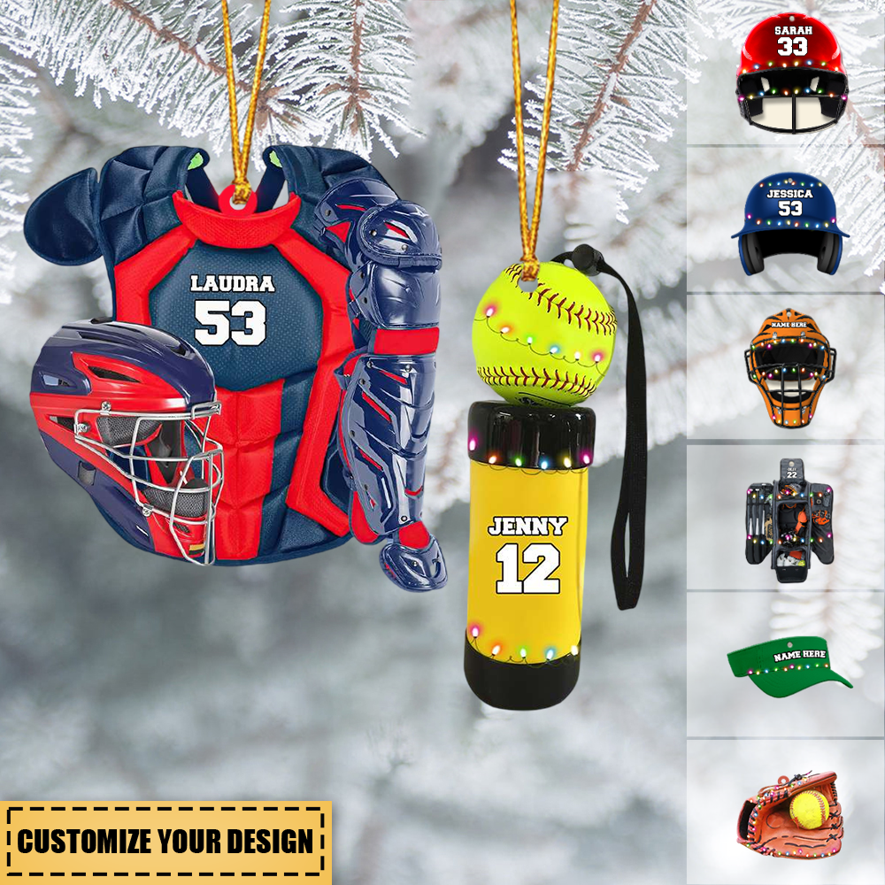 Softball Gear - Personalized Christmas Ornament - Gift For Softball Lovers