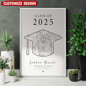 Personalized Graduation Map Poster-Graduation Gift