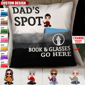 Dad Mom's Spot - Gift For Parents / Grandparents - Personalized Pocket Pillow