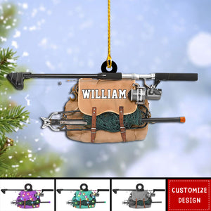 Personalized Fishing Bag Christmas Ornament, Gift For Fishing Lovers - 2024 New Release