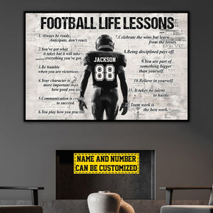 Gift For American Football Lover - Personalized American Football Life Lessons Poster