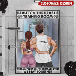 Gym Couple Beauty And The Beast's Training Center - Personalized Couple Poster