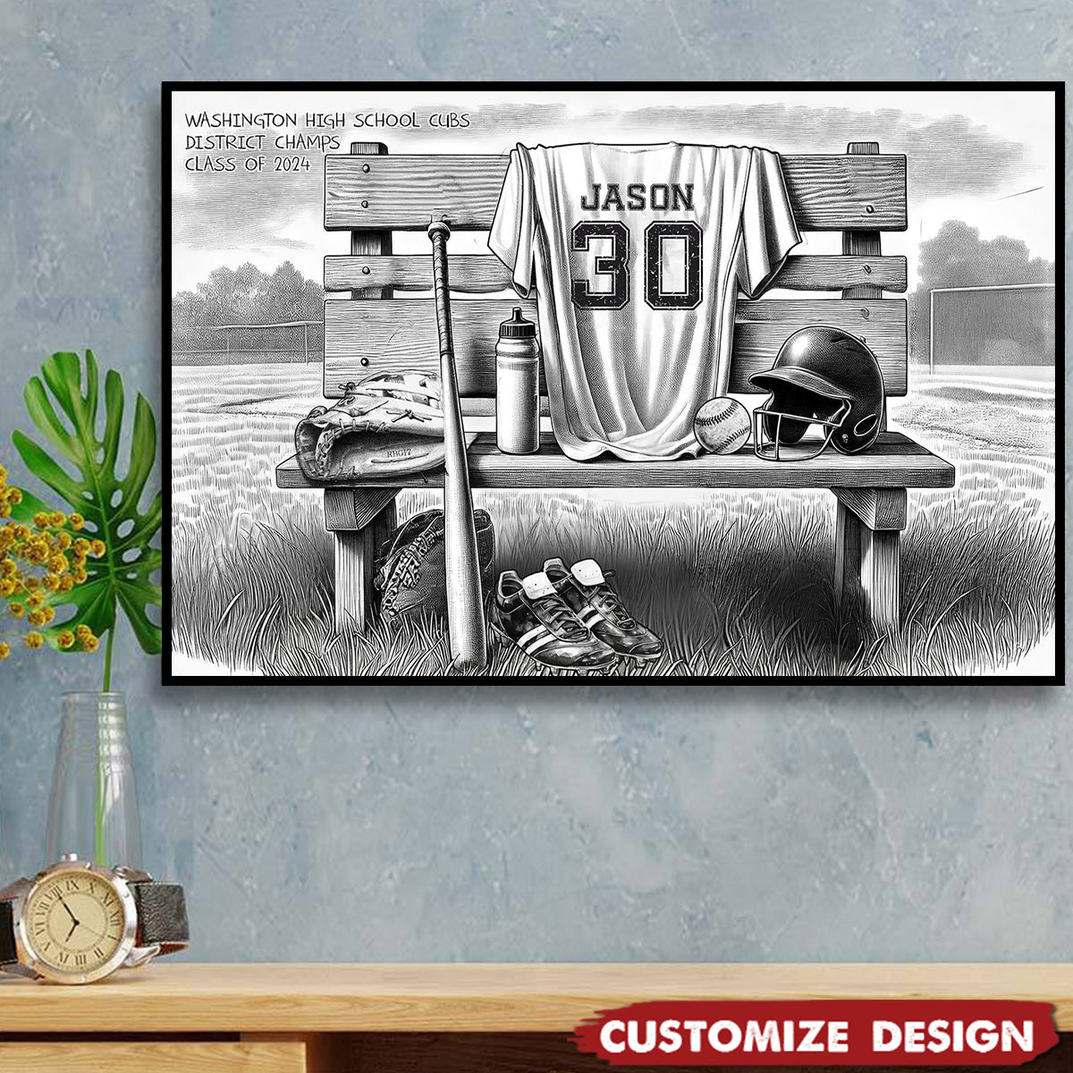 Personalized Class Softball Team Poster-Gift For Softball Team Members