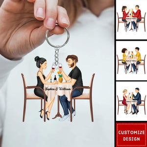 Romantic Couple Personalized Keychain, Anniversary Gift For Wife,Husband