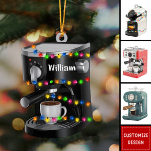 Personalized Coffee Machine Christmas Ornament Gift For Coffee Lovers - 2024 New Release