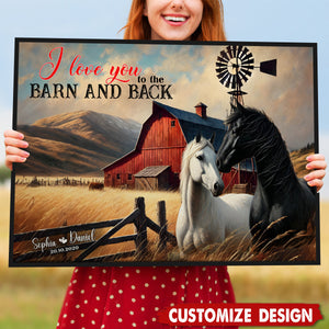 Personalized Gifts For Couple Poster, Horse Couple I Love You To The Barn