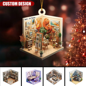 Personalized Art Studio Christmas Ornament Gift For Art Lover-2024 New Release