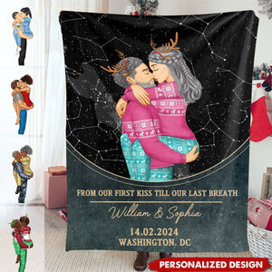 2024 New Release Star Map Couple I Love You To The Stars-Personalized Blanket-Gift For Couple