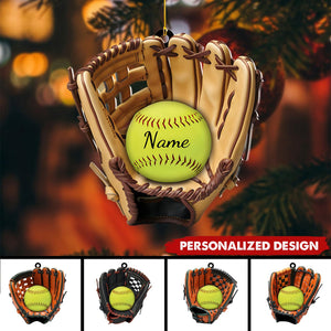 Personalized Softball Gloves Ornament-Gift For Softball Lover-2024 New Release