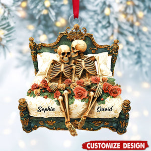 Personalized Skull Couple Acrylic Ornament Gifts For Couple-2024 New Release