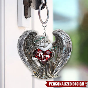 Angel Wings-Personalized Memorial Keychain-Gift For Friend Or Family