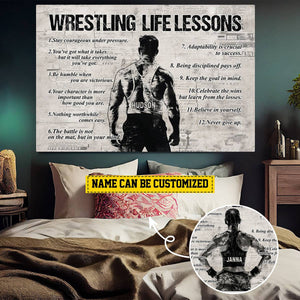 Personalized Wrestling Life Lessons Poster-Gift For Wrestling Lovers