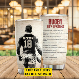 Personalized Rugby Life Lessons Tumbler - Gift For Rugby Lovers