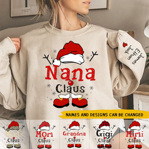 Personalized Christmas Grandma Claus Snowflake Sweatshirt