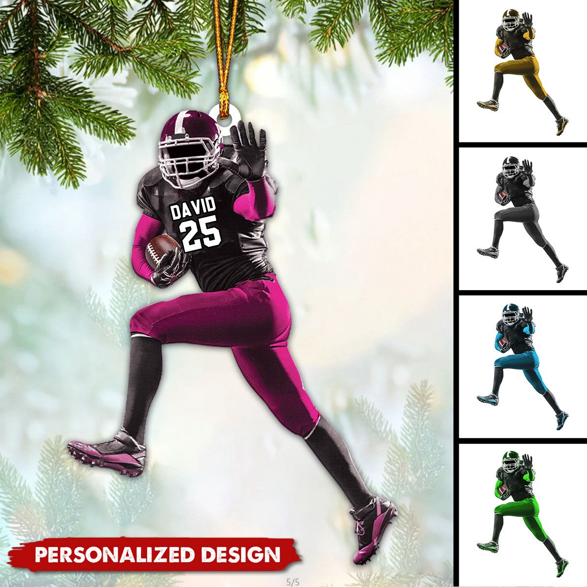 Personalized American Football Christmas Ornament, Gift For American Football Players-2024 New Release