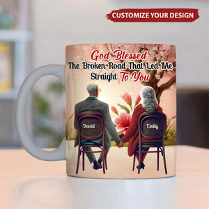 Personalized Gifts For Couple Coffee Mug - God Blessed The Broken Road