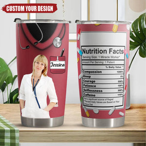 Nurse Nutrition Facts - Personalized Photo Tumbler Cup