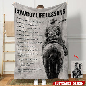 Personalized Cowgirl And Coeboy Blanket-Gift For Horse Lovers