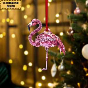 Personalized Flamingo Christmas Ornament-Gift For Flamingo Lover-2024 New Release