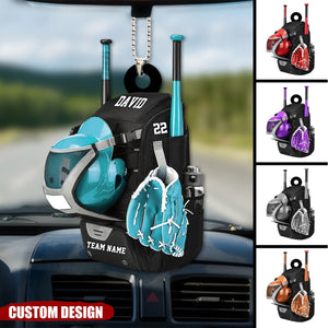 Personalized Baseball Bag Car Ornament-Gift For Baseball Players