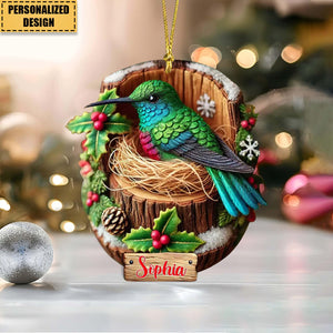 Personalized Name Hummingbird Christmas Ornament-Gift for Animal Lovers,Nature Lovers-2024 New Release