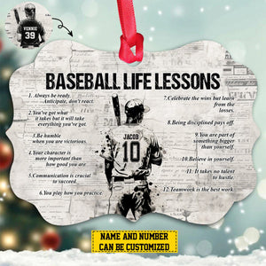 Personalized Baseball Life Lessons Wooden Ornament - Gift For Baseball Lovers