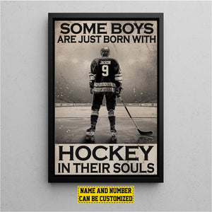 Some Boys Are Just Born With-Personalized Hockey Poster-Gift For Hockey Lovers, Hockey Boys