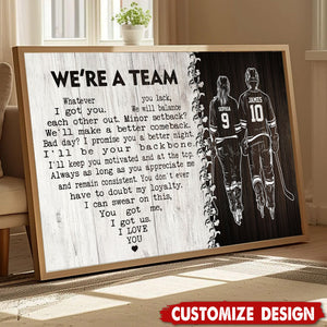 We're A Team-Personalized Romantic Hockey Couple Poster-Gift For Hockey-Loving Couple