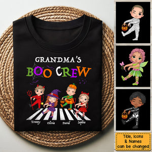 Halloween Grandma's Boo Crew - Personalized T-shirt - Halloween Gift for Grandma, Nana, Mimi, Mom