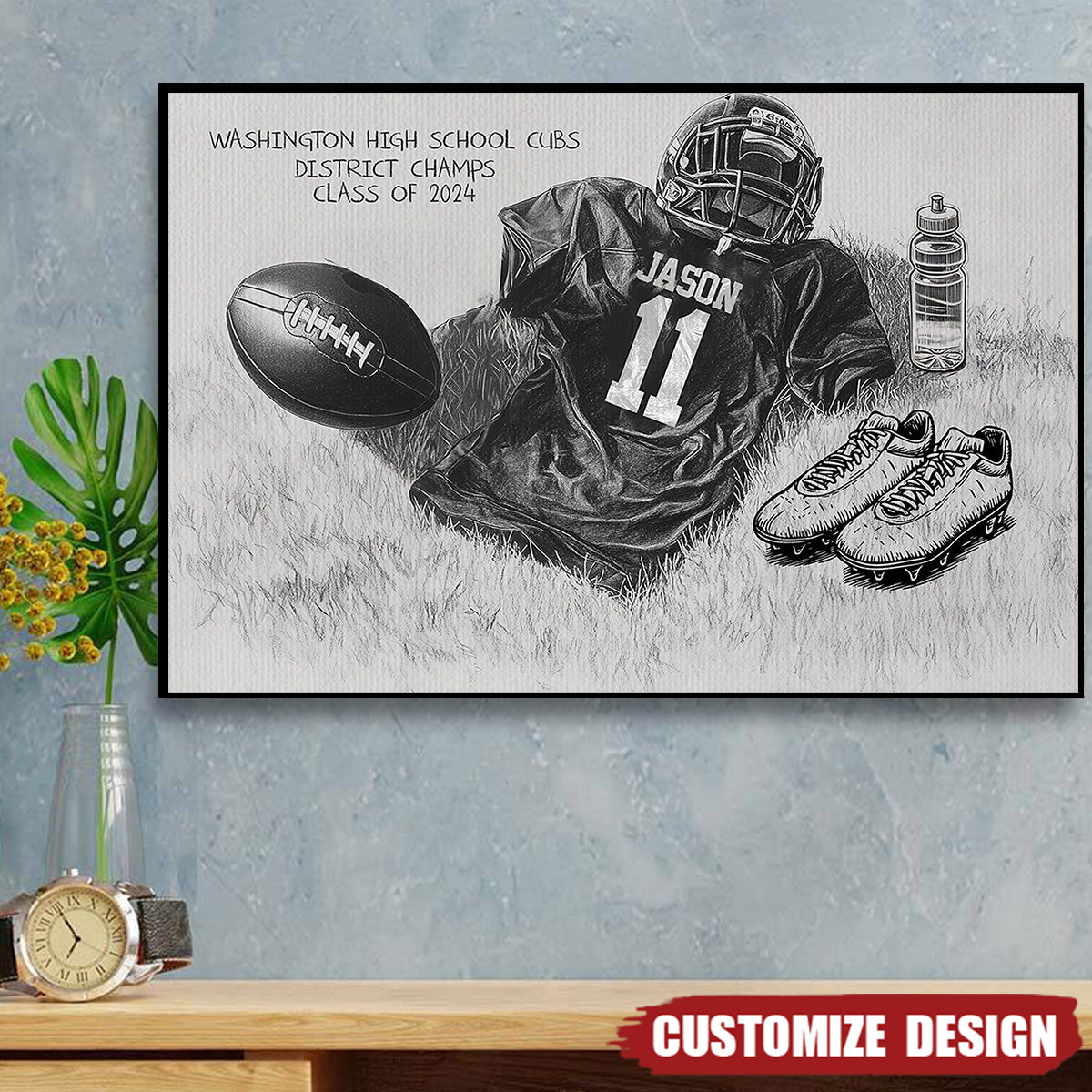 Personalized Class Football Team Poster - Gift For Football Team Members