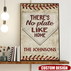 Personalized Baseball No Plate Like Home Poster