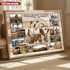 Waterfowl & Duck Hunter Personalized Photo Collage Poster, Gift For Hunters