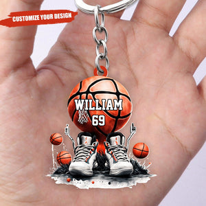 This Is My Basketball And Sneakers Personalized Acrylic Keychain, Gift For Basketball Lovers