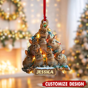 Personalized Bunny Christmas Ornament Gift for Bunny Lover-2024 New Release