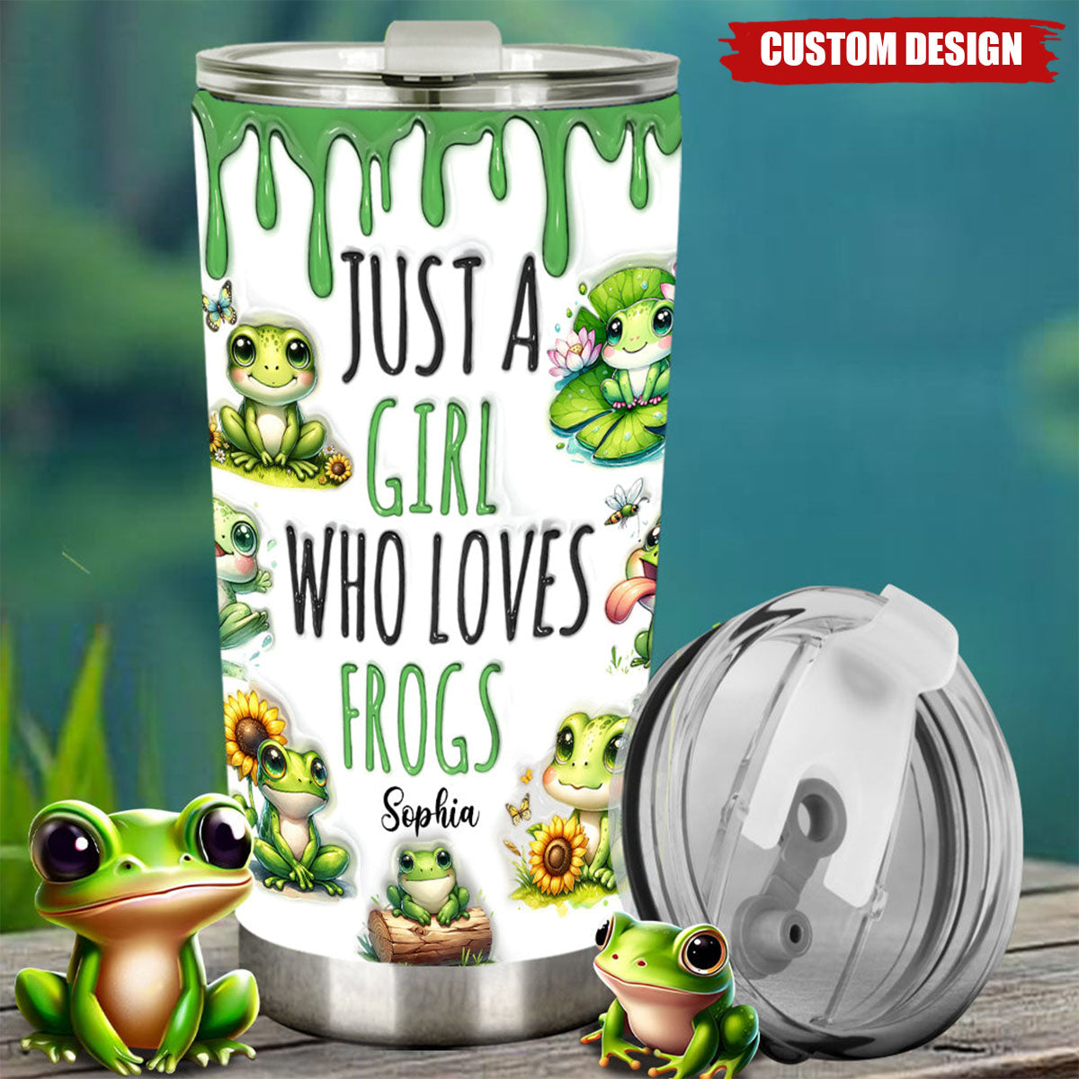 Just A Girl Who Loves Frogs - Personalized Tumbler Cup